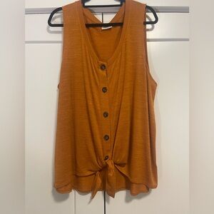 Ava & Viv Women's Sleeveless Tie-Front Tank Top - Rust